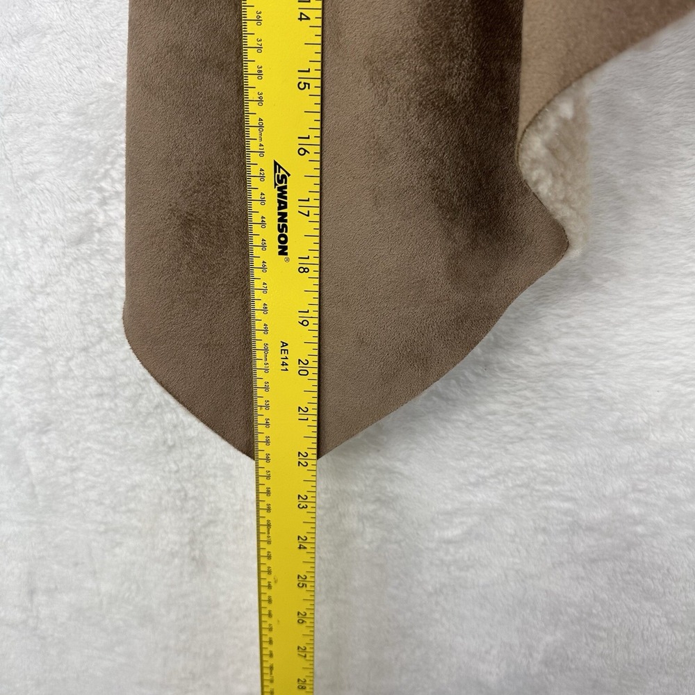 Elan Womens Vest Vegan Suede Sherpa One Size‎ S M L Tan Ivory - Picture 12 of 16